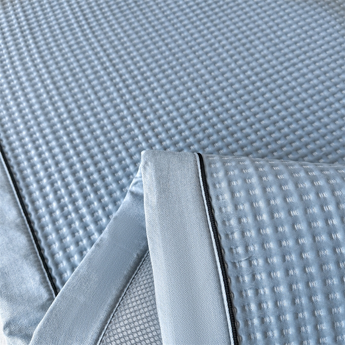 91家纺网 家纺一手货源 找家纺 笙意家纺 2025新款A类PE华夫格豆豆凉感软席-雅克系列 雅克-冰川绿