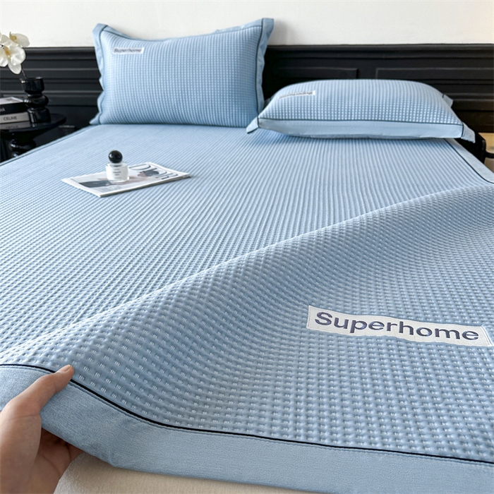 91家纺网 家纺一手货源 找家纺 笙意家纺 2025新款A类PE华夫格豆豆凉感软席-雅克系列 雅克-冰川绿