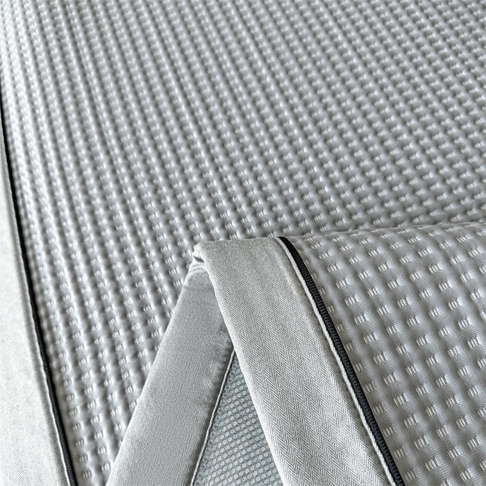 91家纺网 家纺一手货源 找家纺 笙意家纺 2025新款A类PE华夫格豆豆凉感软席-雅克系列 雅克-淡雅灰