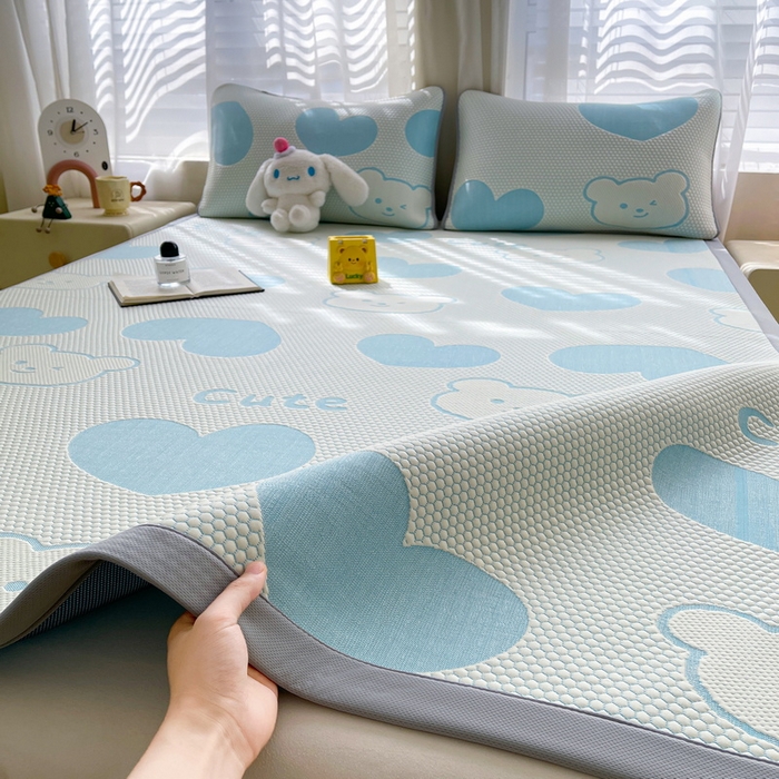 91家纺网 家纺一手货源 找家纺 （总）爱思凯家纺 2025新款豆豆席-灵萌系列-床席款