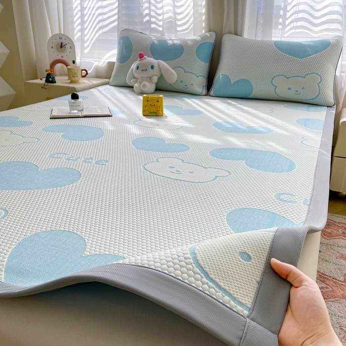 91家纺网 家纺一手货源 找家纺 （总）爱思凯家纺 2025新款豆豆席-灵萌系列-床席款