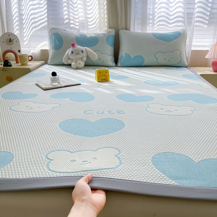 91家纺网 家纺一手货源 找家纺 （总）爱思凯家纺 2025新款豆豆席-灵萌系列-床席款