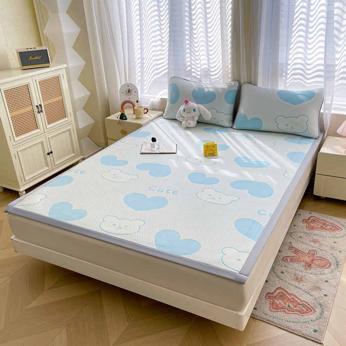 91家纺网 家纺一手货源 找家纺 （总）爱思凯家纺 2025新款豆豆席-灵萌系列-床席款