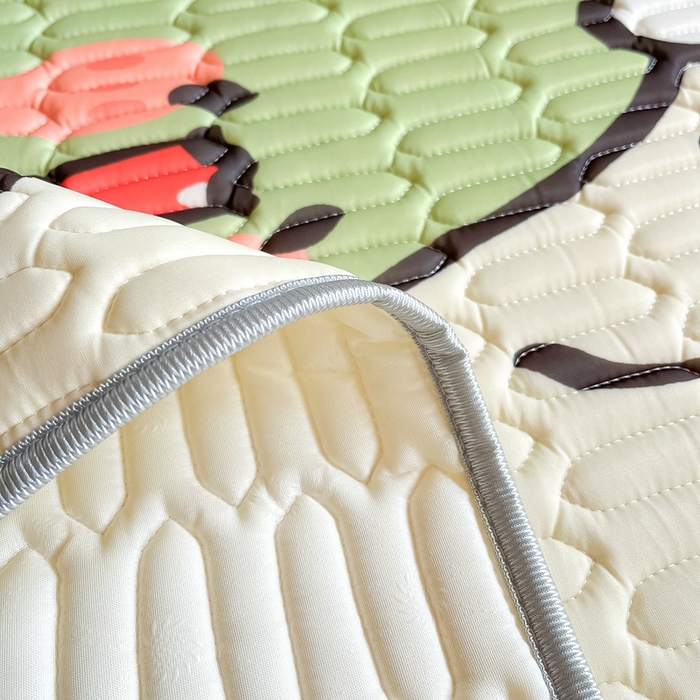 91家纺网 家纺一手货源 找家纺 川悦生活 2025新款大阪宿舍凉感丝凉席 哈哈恐龙