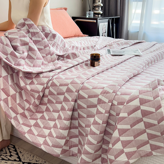 91家纺网 家纺一手货源 找家纺 （总）世纪绒品 2025新款A类全棉纯棉三层纱多功能毛巾被盖毯床单夏被夏凉被空调被