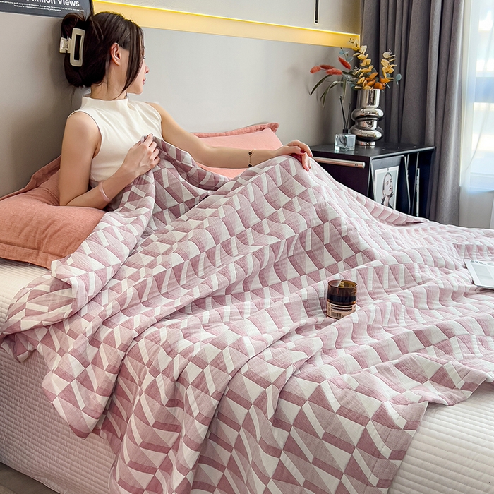 91家纺网 家纺一手货源 找家纺 （总）世纪绒品 2025新款A类全棉纯棉三层纱多功能毛巾被盖毯床单夏被夏凉被空调被