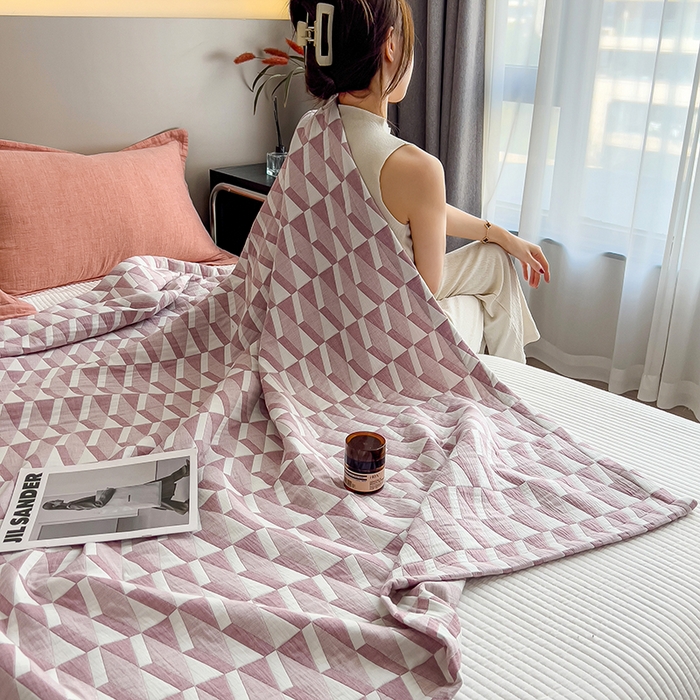 91家纺网 家纺一手货源 找家纺 （总）世纪绒品 2025新款A类全棉纯棉三层纱多功能毛巾被盖毯床单夏被夏凉被空调被