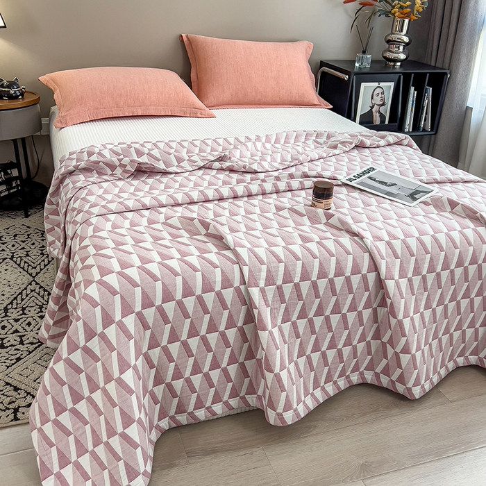 91家纺网 家纺一手货源 找家纺 （总）世纪绒品 2025新款A类全棉纯棉三层纱多功能毛巾被盖毯床单夏被夏凉被空调被