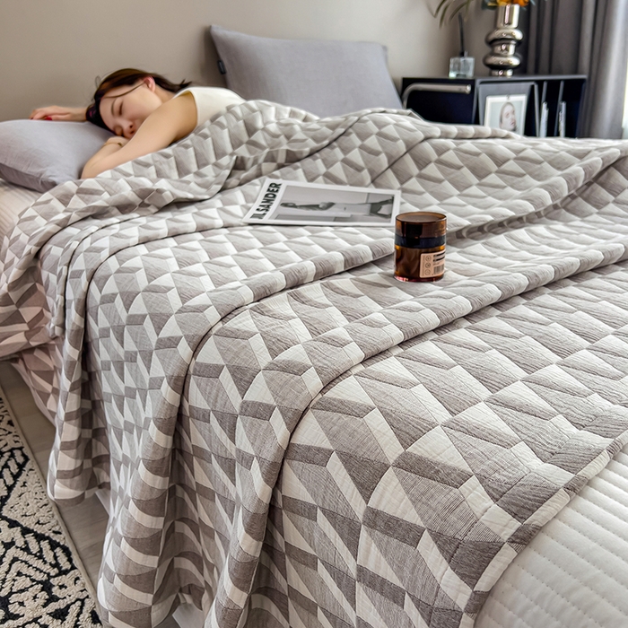 91家纺网 家纺一手货源 找家纺 （总）世纪绒品 2025新款A类全棉纯棉三层纱多功能毛巾被盖毯床单夏被夏凉被空调被