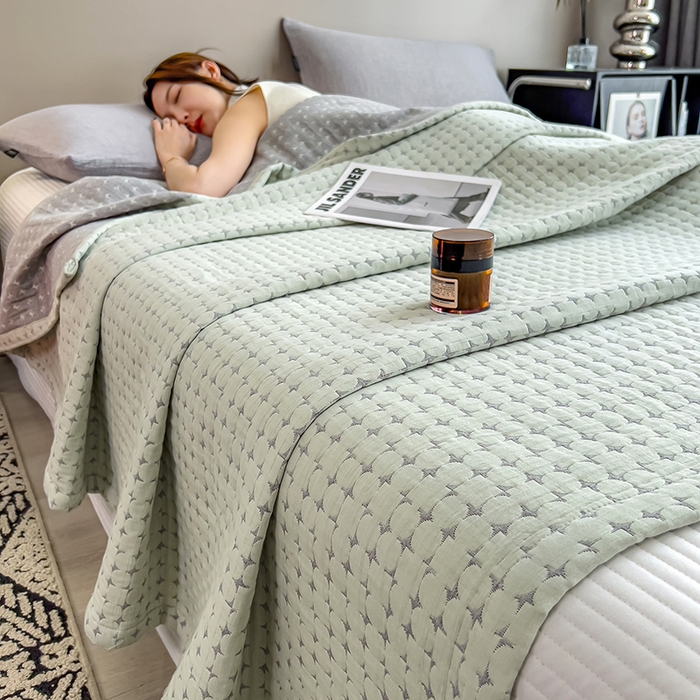 91家纺网 家纺一手货源 找家纺 （总）世纪绒品 2025新款A类全棉纯棉三层纱多功能毛巾被盖毯床单夏被夏凉被空调被