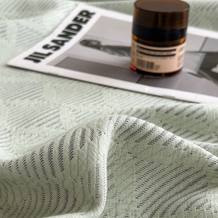 91家纺网 家纺一手货源 找家纺 世纪绒品 2025新款A类全棉纯棉三层纱多功能毛巾被盖毯床单夏被夏凉被空调被 莫奈-淡绿