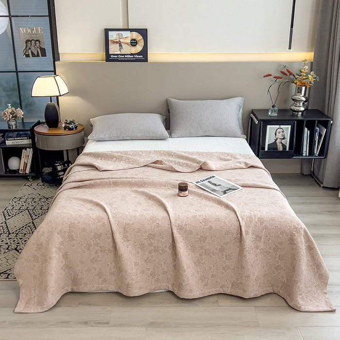 91家纺网 家纺一手货源 找家纺 世纪绒品 2025新款A类全棉纯棉三层纱多功能毛巾被盖毯床单夏被夏凉被空调被 秋韵-咖