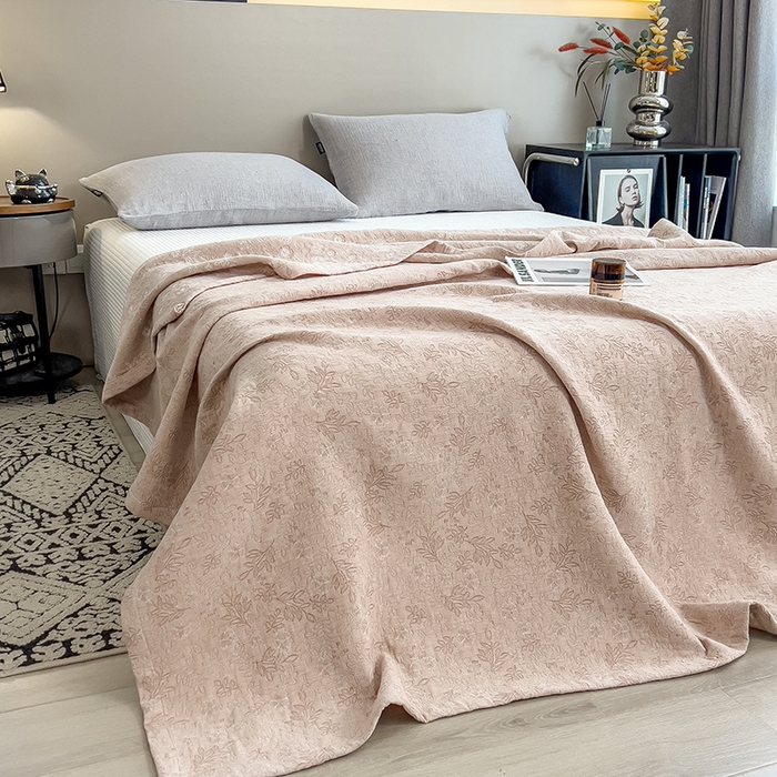 91家纺网 家纺一手货源 找家纺 世纪绒品 2025新款A类全棉纯棉三层纱多功能毛巾被盖毯床单夏被夏凉被空调被 秋韵-咖