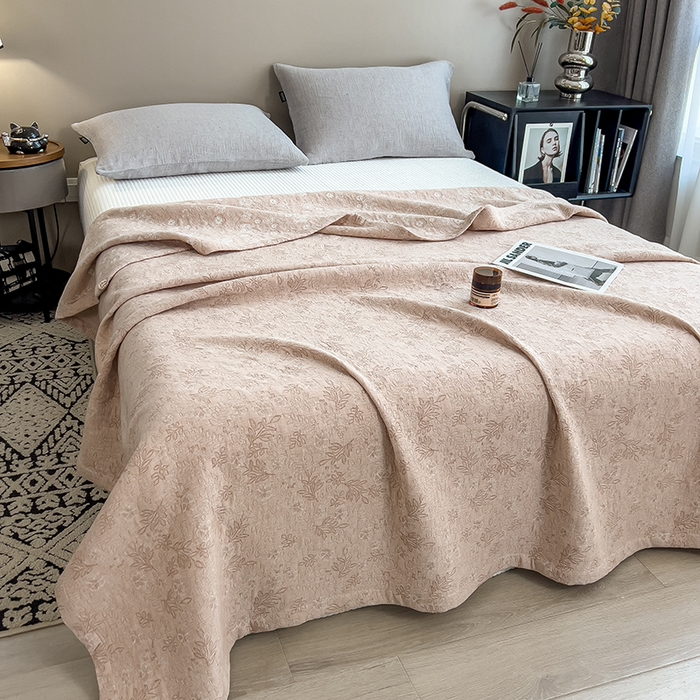 91家纺网 家纺一手货源 找家纺 世纪绒品 2025新款A类全棉纯棉三层纱多功能毛巾被盖毯床单夏被夏凉被空调被 秋韵-咖