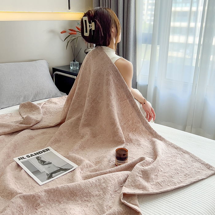 91家纺网 家纺一手货源 找家纺 世纪绒品 2025新款A类全棉纯棉三层纱多功能毛巾被盖毯床单夏被夏凉被空调被 秋韵-咖