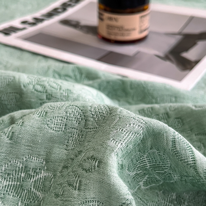 91家纺网 家纺一手货源 找家纺 世纪绒品 2025新款A类全棉纯棉三层纱多功能毛巾被盖毯床单夏被夏凉被空调被 秋韵-绿