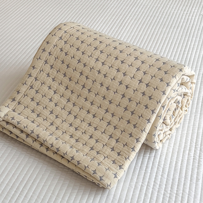 91家纺网 家纺一手货源 找家纺 世纪绒品 2025新款A类全棉纯棉三层纱多功能毛巾被盖毯床单夏被夏凉被空调被 时光-卡其