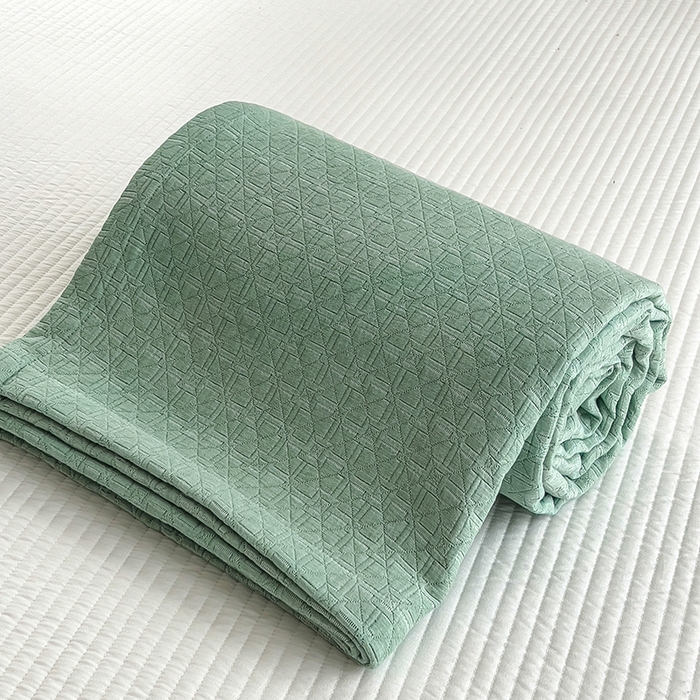 91家纺网 家纺一手货源 找家纺 世纪绒品 2025新款A类全棉纯棉三层纱多功能毛巾被盖毯床单夏被夏凉被空调被 素影-绿