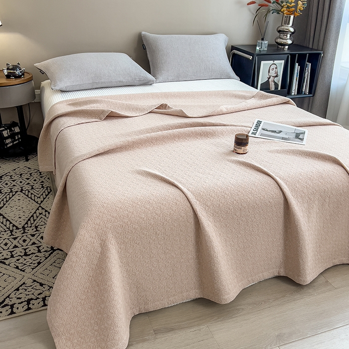 91家纺网 家纺一手货源 找家纺 世纪绒品 2025新款A类全棉纯棉三层纱多功能毛巾被盖毯床单夏被夏凉被空调被 素影-浅咖