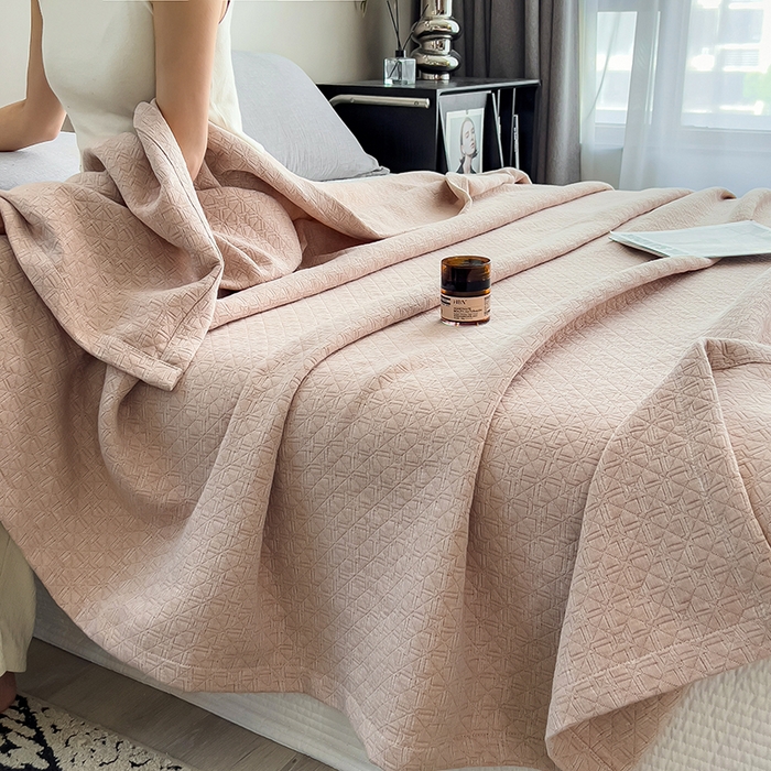 91家纺网 家纺一手货源 找家纺 世纪绒品 2025新款A类全棉纯棉三层纱多功能毛巾被盖毯床单夏被夏凉被空调被 素影-浅咖