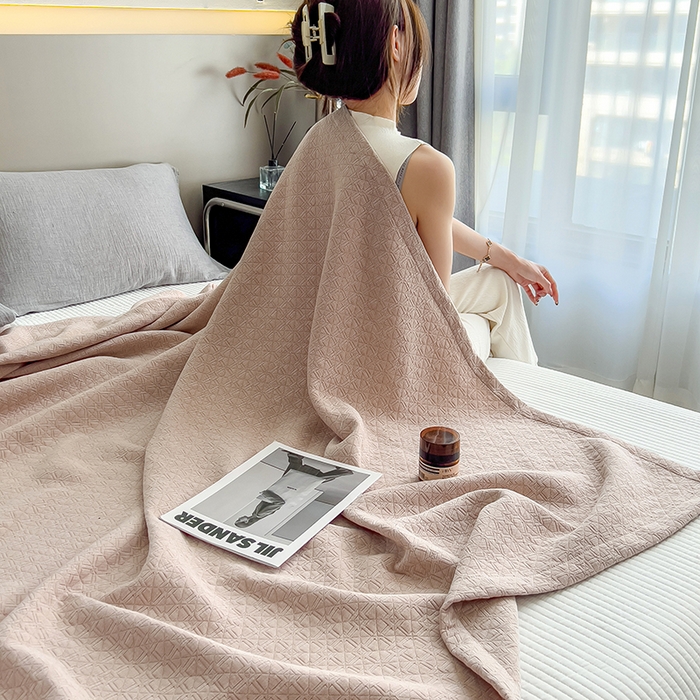 91家纺网 家纺一手货源 找家纺 世纪绒品 2025新款A类全棉纯棉三层纱多功能毛巾被盖毯床单夏被夏凉被空调被 素影-浅咖