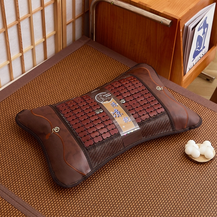 91家纺网 家纺一手货源 找家纺 （总）优波兔 2025新款夏凉枕 精选麻将葫芦丝绣花一体式绣花圆枕（38x58）荞麦壳枕