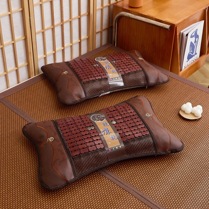 91家纺网 家纺一手货源 找家纺 （总）优波兔 2025新款夏凉枕 精选麻将葫芦丝绣花一体式绣花圆枕（38x58）荞麦壳枕