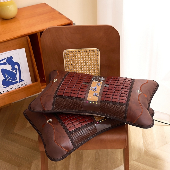 91家纺网 家纺一手货源 找家纺 （总）优波兔 2025新款夏凉枕 精选麻将葫芦丝绣花一体式绣花圆枕（38x58）荞麦壳枕