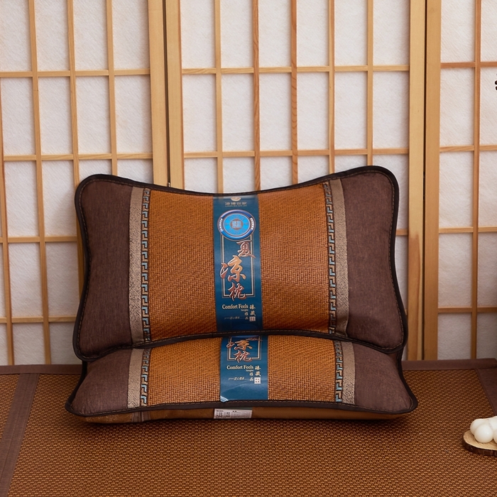 91家纺网 家纺一手货源 找家纺 （总）优波兔 2025新款跑量红藤金边荞麦壳枕（33x53） 荞麦壳夏凉枕