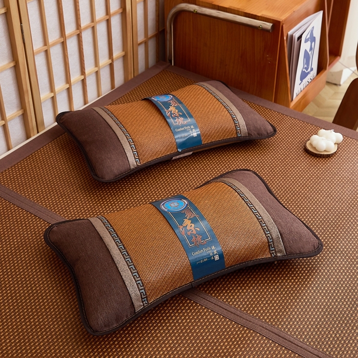 91家纺网 家纺一手货源 找家纺 （总）优波兔 2025新款跑量红藤金边荞麦壳枕（33x53） 荞麦壳夏凉枕