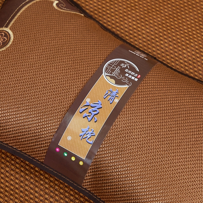 91家纺网 家纺一手货源 找家纺 （总）优波兔 2025新款夏凉枕冰藤中式一体式绣花圆枕（37x57）荞麦壳枕