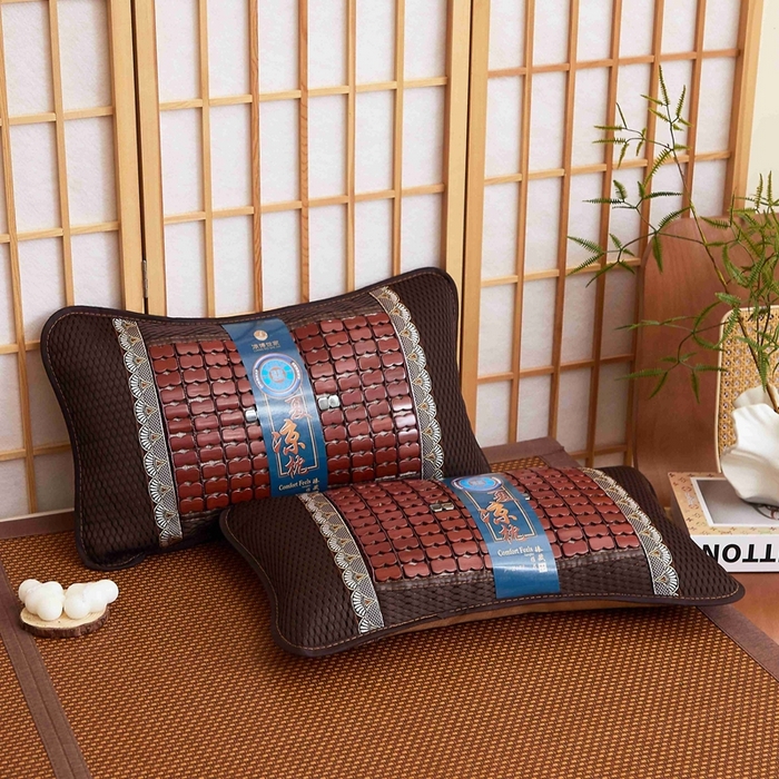 91家纺网 家纺一手货源 找家纺 （总）优波兔 2025新款清凉透气 磁疗麻将枕荞麦壳夏凉枕（35x55）