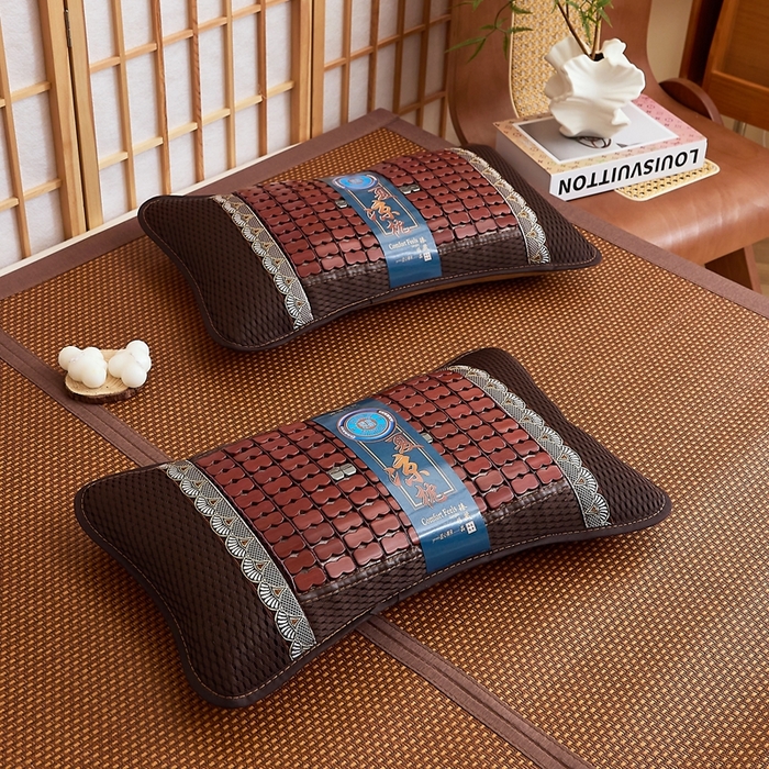 91家纺网 家纺一手货源 找家纺 （总）优波兔 2025新款清凉透气 磁疗麻将枕荞麦壳夏凉枕（35x55）