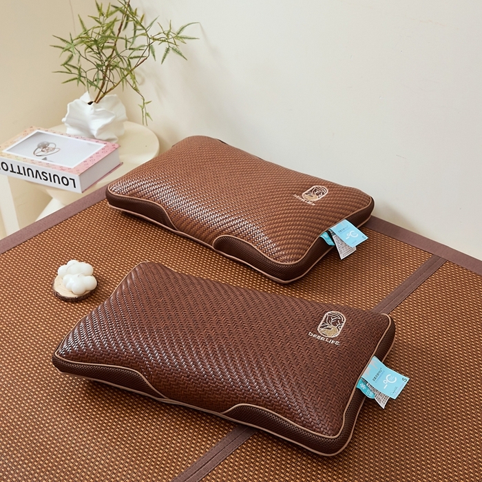 91家纺网 家纺一手货源 找家纺 （总）优波兔 2025爆款夏凉枕野山藤欧式风格高档立体枕荞麦壳枕（32x52）