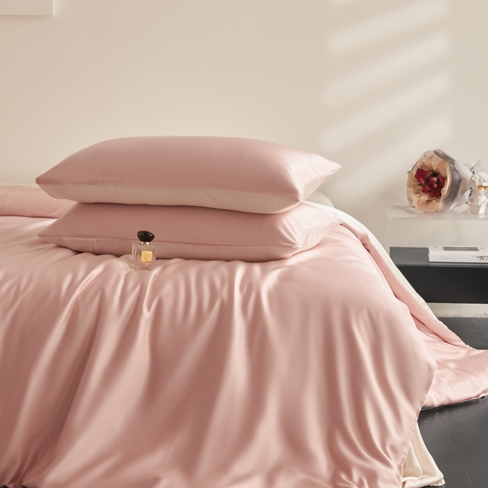 91家纺网 家纺一手货源 找家纺 （总）ONE TWO ONE 121 2025【新款60支进口兰精天丝口袋枕款四件套】双拼四件套床上床品四件套被套床单床笠