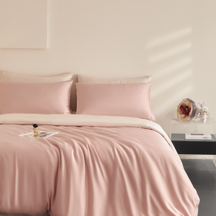 91家纺网 家纺一手货源 找家纺 （总）ONE TWO ONE 121 2025【新款60支进口兰精天丝口袋枕款四件套】双拼四件套床上床品四件套被套床单床笠