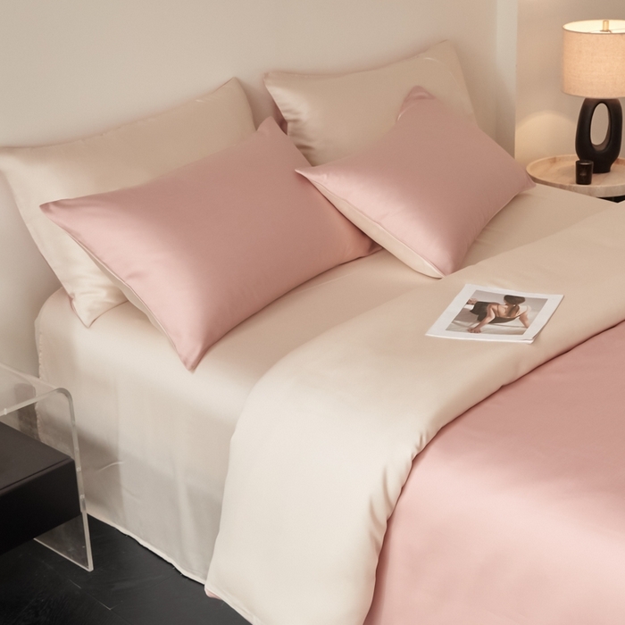 91家纺网 家纺一手货源 找家纺 （总）ONE TWO ONE 121 2025【新款60支进口兰精天丝口袋枕款四件套】双拼四件套床上床品四件套被套床单床笠