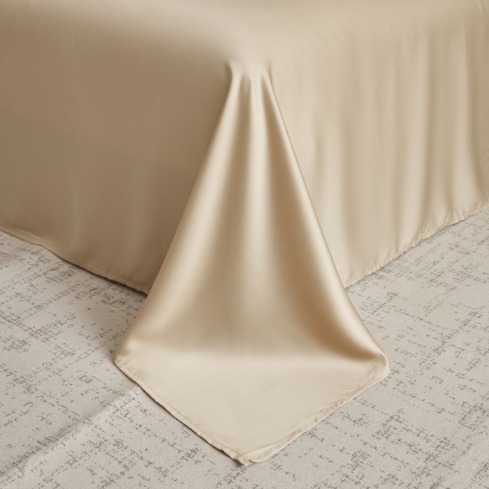 91家纺网 家纺一手货源 找家纺 ONE TWO ONE 121 2025【新款60支进口兰精天丝口袋枕款四件套】双拼四件套床上床品四件套被套床单床笠 可可棕