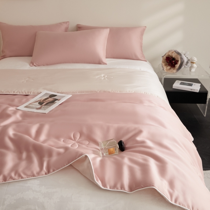 91家纺网 家纺一手货源 找家纺 ONE TWO ONE 121 2025新款天丝夏被夏凉被空调被-清凉与夏系列【填充抗菌纤维有质检】 与夏-蜜粉