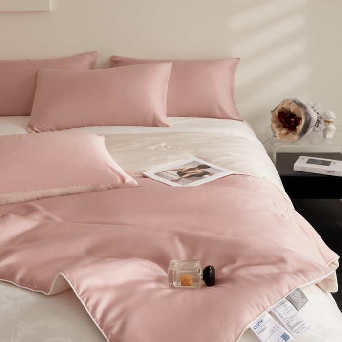 91家纺网 家纺一手货源 找家纺 ONE TWO ONE 121 2025新款天丝夏被夏凉被空调被-清凉与夏系列【填充抗菌纤维有质检】 与夏-蜜粉