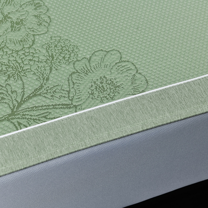 91家纺网 家纺一手货源 找家纺 小牛席业 2025新款蔷薇冷感豆豆席系列（床笠款）凉席藤席冰藤双面席冰丝席竹席凉席空调席草席三件套 绿色