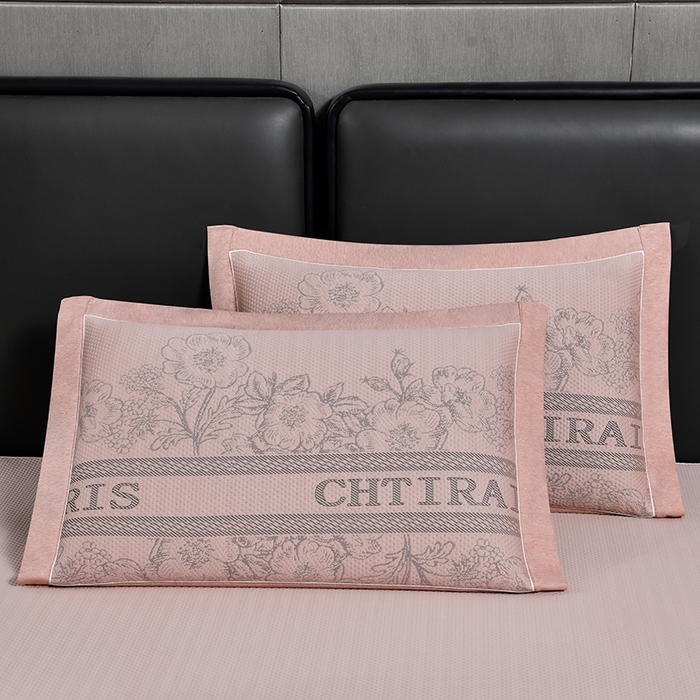 91家纺网 家纺一手货源 找家纺 小牛席业 2025新款蔷薇冷感豆豆席系列（床笠款）凉席藤席冰藤双面席冰丝席竹席凉席空调席草席三件套 粉色