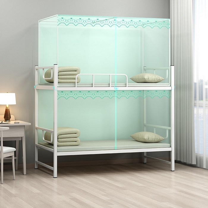 91家纺网 家纺一手货源 找家纺 无瑕家居 2025新款蕾丝花边纯色加密蚊帐家用学生蚊帐老式蚊帐 蕾丝绿色