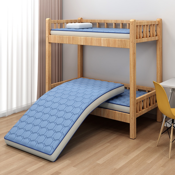 91家纺网 家纺一手货源 找家纺 无瑕家居 2025新款A类磨毛抗菌防螨学生宿舍硬质棉床垫 宾利蓝-6cm