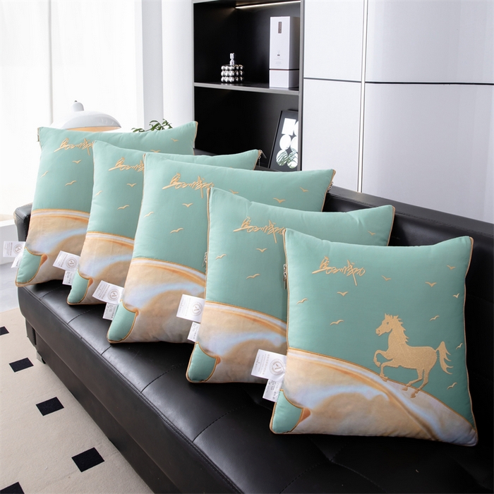 91家纺网 家纺一手货源 找家纺 照世家纺 2025新款全棉A类马上成功抱枕被 橄榄绿