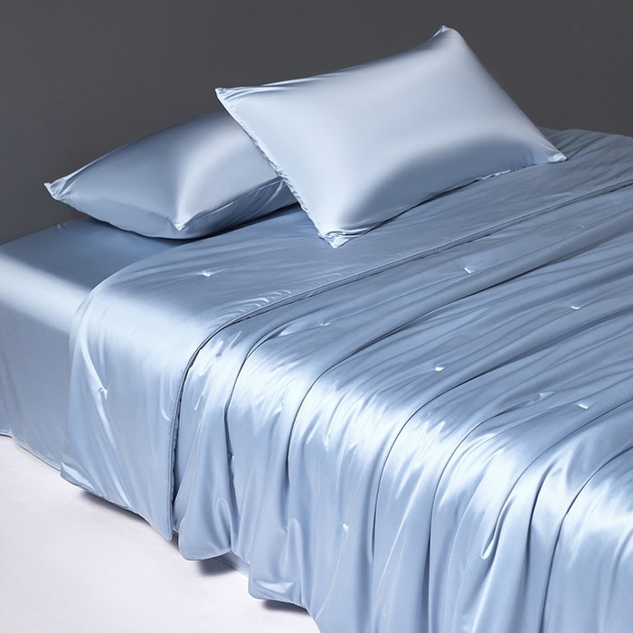 91家纺网 家纺一手货源 找家纺 桂雅居 2025新款小蚕芯呵护凉感夏被夏凉被空调被 海鸥蓝