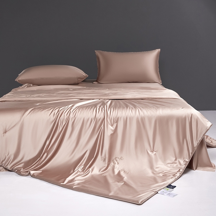 91家纺网 家纺一手货源 找家纺 桂雅居 2025新款小蚕芯呵护凉感夏被夏凉被空调被 托比咖