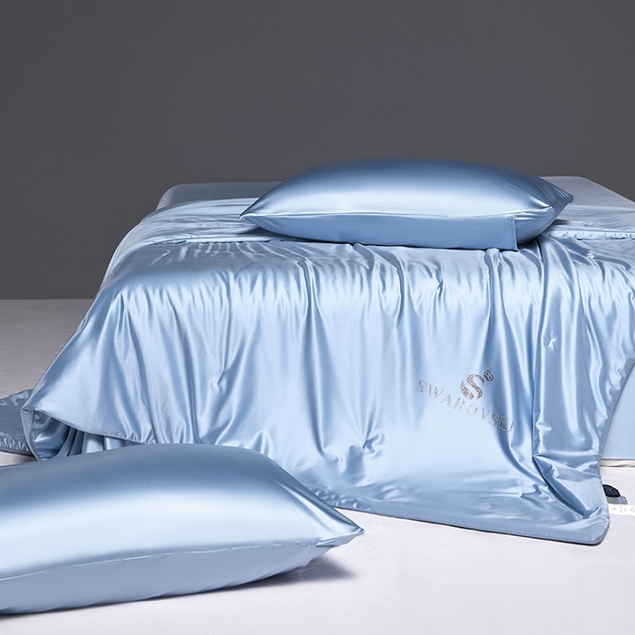 91家纺网 家纺一手货源 找家纺 桂雅居 2025新款小蚕芯呵护凉感夏被夏凉被空调被 海鸥蓝