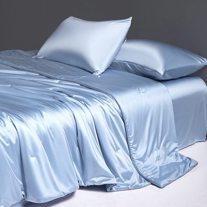 91家纺网 家纺一手货源 找家纺 桂雅居 2025新款小蚕芯呵护凉感夏被夏凉被空调被 海鸥蓝