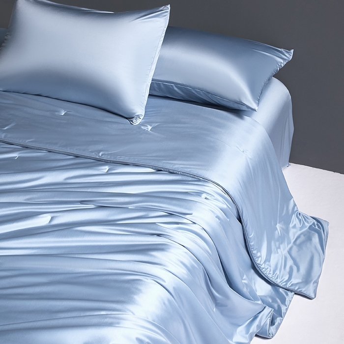 91家纺网 家纺一手货源 找家纺 桂雅居 2025新款小蚕芯呵护凉感夏被夏凉被空调被 海鸥蓝